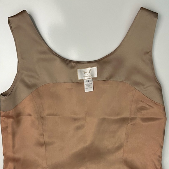Vintage VIE by Victoria Royal Women's Taupe Shell Crop Lined Side-Zip Sz 10 - Picture 12 of 13